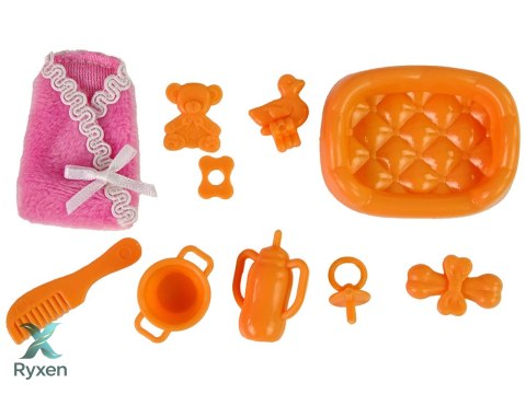 Lalka Dla Dzieci W Ciąży Długie Włosy Akcesoria LEAN TOYS