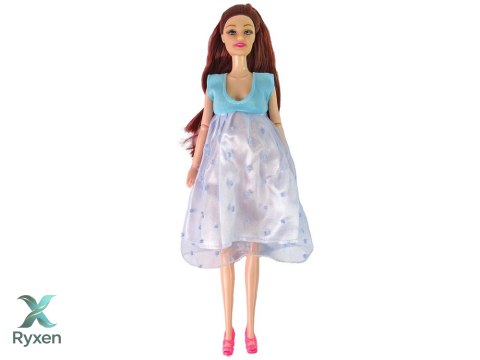 Lalka W Ciąży Mama Niemowlę Otwierany Brzuch Niebieska Sukienka 30 cm LEAN TOYS