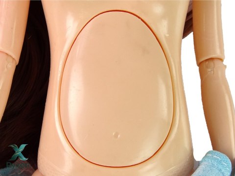 Lalka W Ciąży Mama Niemowlę Otwierany Brzuch Niebieska Sukienka 30 cm LEAN TOYS