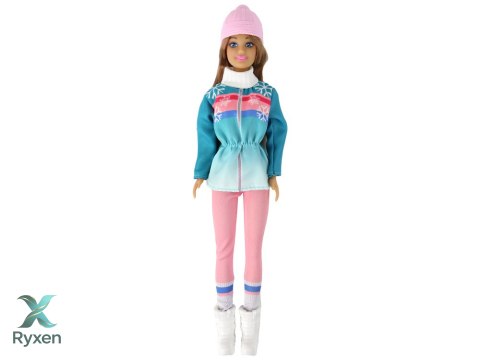 Lalki Anlily Mama Z Córką Na Sankach Zestaw Sanki LEAN TOYS