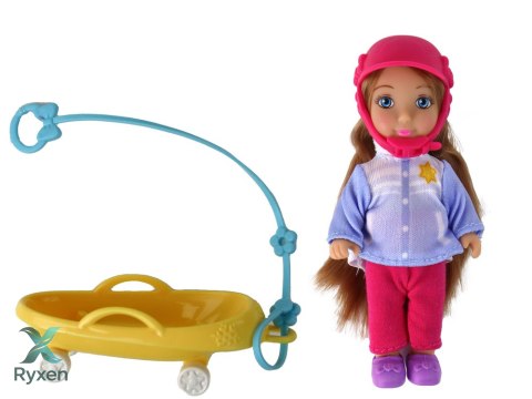 Lalki Anlily Mama Z Córką Na Sankach Zestaw Sanki LEAN TOYS