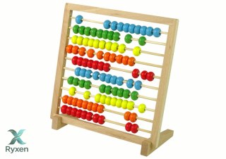 Liczydło Szkolne Drewniane Kolorowe Koraliki LEAN TOYS