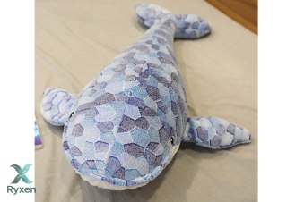 Maskotka Pluszowa Wieloryb Szary 90 cm LEAN TOYS