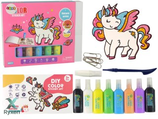 Naklejki Na Okno Meble Jednorożec DIY 8 Kolorów Brokat LEAN TOYS