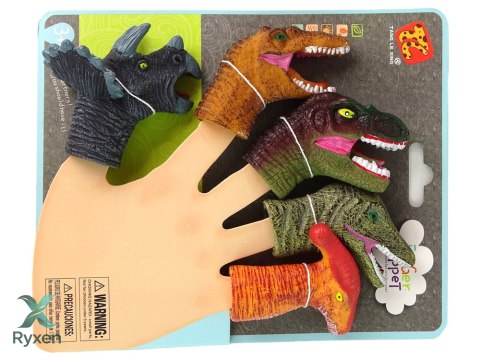 Pacynki na Palce Dinozaury Kolorowe 5 Sztuk LEAN TOYS