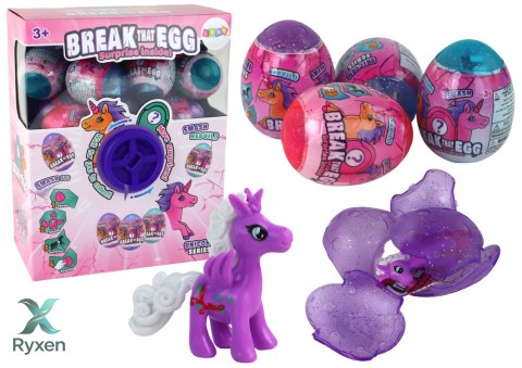 Pękające Jajo Brokatowe Jednorożec Losowanie Kolorowe Skorupa 12 ele. LEAN TOYS