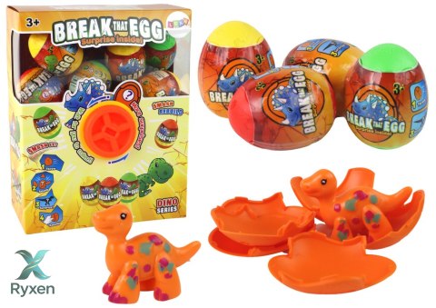 Pękające Jajo Dinozaurów Losowanie Kolorowe Skorupa 12 ele. LEAN TOYS