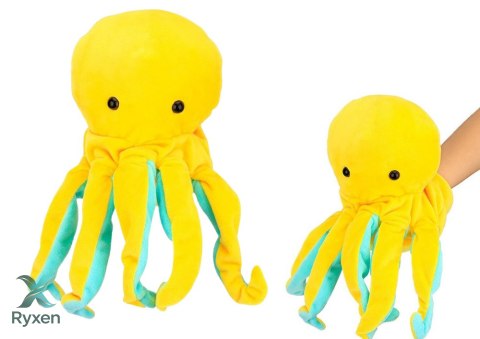 Pluszowa Maskotka Ośmiornica Żółta Pacynka 25 cm LEAN TOYS