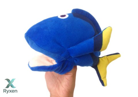 Pluszowa Maskotka Rybka Niebieska Pacynka 25 cm LEAN TOYS