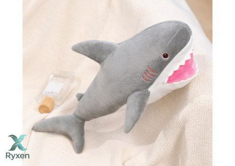 Pluszowy Rekin Maskotka Przytulanka 50cm Szary LEAN TOYS