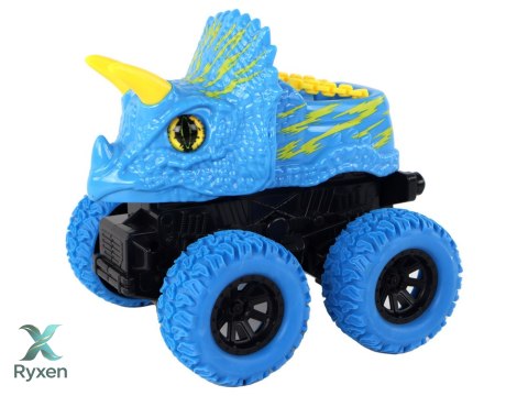 Pojazd Terenowy Pchacz Triceratops Gumowe Koła Niebieski LEAN TOYS