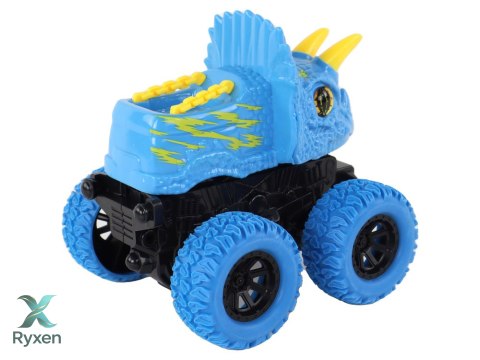Pojazd Terenowy Pchacz Triceratops Gumowe Koła Niebieski LEAN TOYS