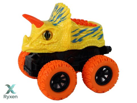 Pojazd Terenowy Pchacz Triceratops Gumowe Koła Żółty LEAN TOYS