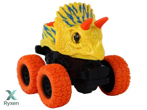 Pojazd Terenowy Pchacz Triceratops Gumowe Koła Żółty LEAN TOYS