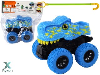 Pojazd Terenowy Pchacz Tyranozaur Rex Gumowe Koła Niebieski LEAN TOYS
