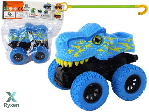 Pojazd Terenowy Pchacz Tyranozaur Rex Gumowe Koła Niebieski LEAN TOYS