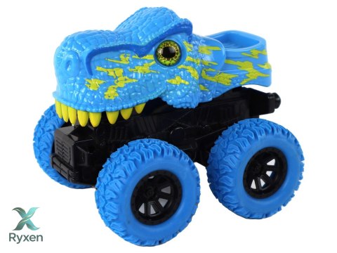 Pojazd Terenowy Pchacz Tyranozaur Rex Gumowe Koła Niebieski LEAN TOYS