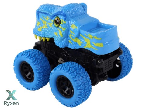 Pojazd Terenowy Pchacz Tyranozaur Rex Gumowe Koła Niebieski LEAN TOYS