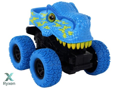Pojazd Terenowy Pchacz Tyranozaur Rex Gumowe Koła Niebieski LEAN TOYS