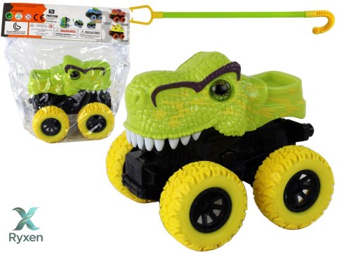 Pojazd Terenowy Pchacz Tyranozaur Rex Gumowe Koła Zielony LEAN TOYS