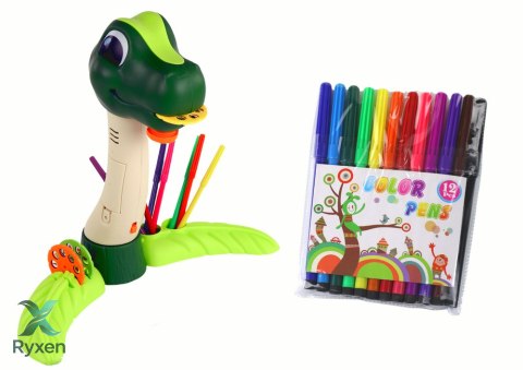 Projektor do Rysowania Dinozaur Dźwięki Akcesoria LEAN TOYS
