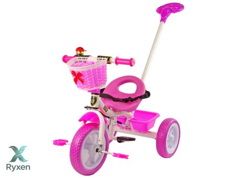 Rower Trójkołowy PRO100 Różowy Koszyk Koła EVA LEAN TRIKE
