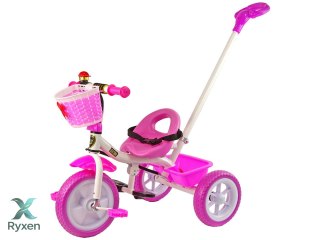 Rower Trójkołowy PRO100 Różowy Koszyk Koła EVA LEAN TRIKE