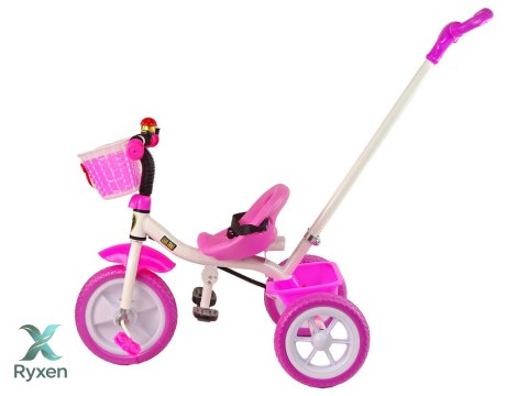 Rower Trójkołowy PRO100 Różowy Koszyk Koła EVA LEAN TRIKE