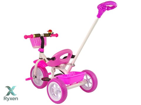 Rower Trójkołowy PRO100 Różowy Koszyk Koła EVA LEAN TRIKE