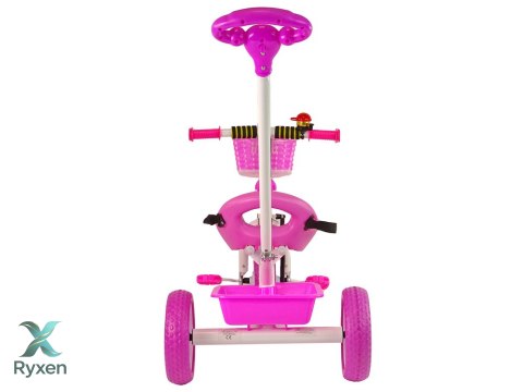 Rower Trójkołowy PRO100 Różowy Koszyk Koła EVA LEAN TRIKE