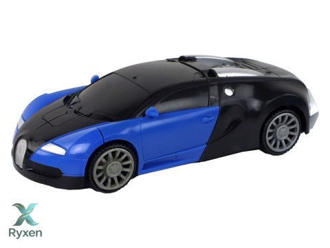 Samochód-Robot 2w1 Bugatti Niebieski Efekty Świetlne LEAN TOYS