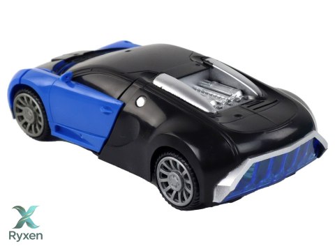 Samochód-Robot 2w1 Bugatti Niebieski Efekty Świetlne LEAN TOYS