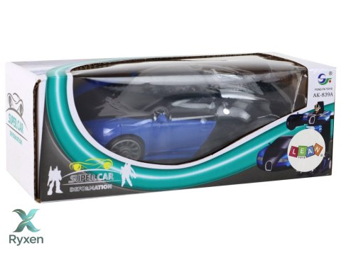 Samochód-Robot 2w1 Bugatti Niebieski Efekty Świetlne LEAN TOYS