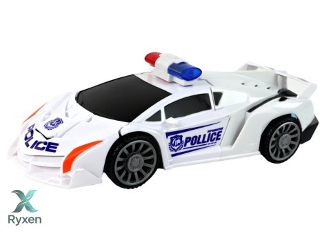 Samochód-Robot Policja Biały 2w1 Transformacja LEAN TOYS
