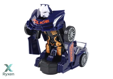 Samochód-Robot Policja Granatowy LEAN TOYS