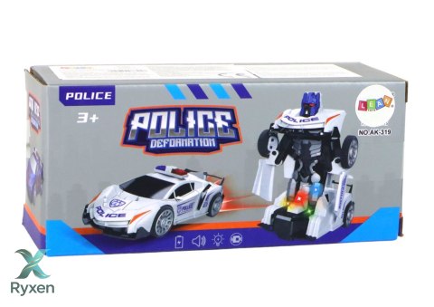 Samochód-Robot Policja Granatowy LEAN TOYS