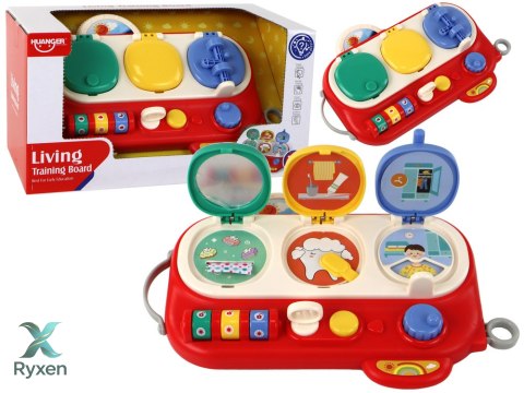 Tablica Edukacyjna Dla Małych Odkrywców Kreatywna Sensoryczna Czerwona LEAN TOYS