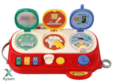 Tablica Edukacyjna Dla Małych Odkrywców Kreatywna Sensoryczna Czerwona LEAN TOYS