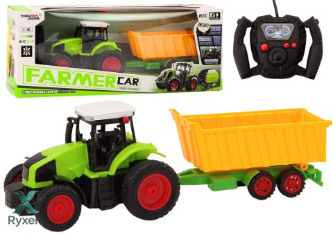 Traktor Z Przyczepą Zdalnie Sterowany RC 1:16 Pilot Zielony LEAN TOYS