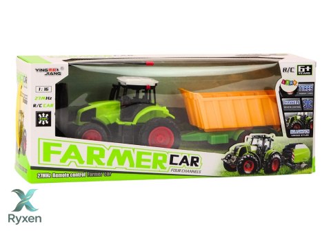 Traktor Z Przyczepą Zdalnie Sterowany RC 1:16 Pilot Zielony LEAN TOYS