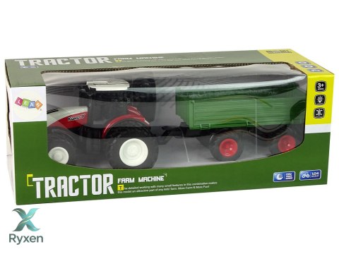 Traktor Zdalnie Sterowany z Przyczepą 1:24 Czerwony Zielony LEAN TOYS