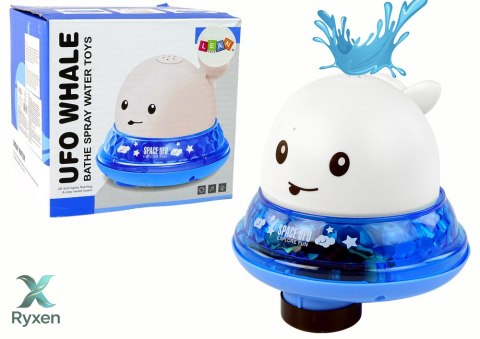 Wieloryb Tryskający Wodą z Podstawką Zabawka do Kąpieli Biały LEAN TOYS