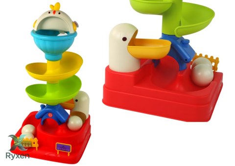 Zabawka Sensoryczna Spadająca Kulka Jajko Kurczak Zjeżdżalnia LEAN TOYS