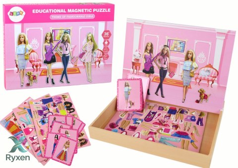 Zestaw Edukacyjnych Puzzli Magnetycznych Motyw Lalki LEAN TOYS
