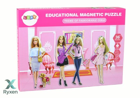 Zestaw Edukacyjnych Puzzli Magnetycznych Motyw Lalki LEAN TOYS