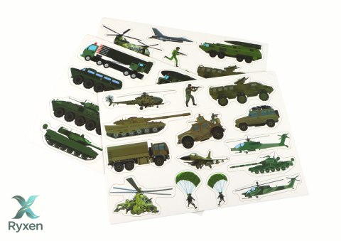 Zestaw Edukacyjnych Puzzli Magnetycznych Z Motywem Wojny Lądowej LEAN TOYS
