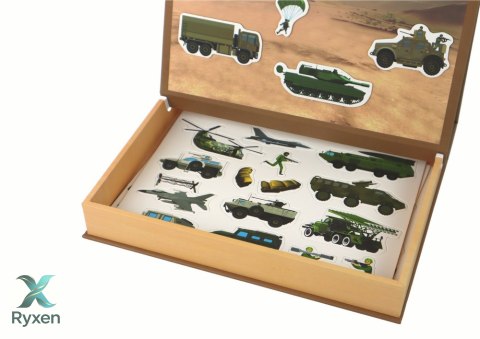 Zestaw Edukacyjnych Puzzli Magnetycznych Z Motywem Wojny Lądowej LEAN TOYS