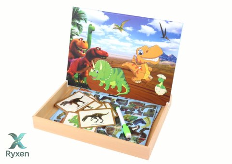 Zestaw Edukacyjnych Puzzli Magnetycznych z Dinozaurami LEAN TOYS