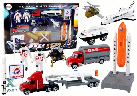 Zestaw Figurek Kosmos Ciężarówka Rakieta 15 El. LEAN TOYS