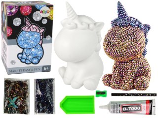 Zestaw Jednorożec DIY Diamenty Kryształki Brązowy LEAN TOYS